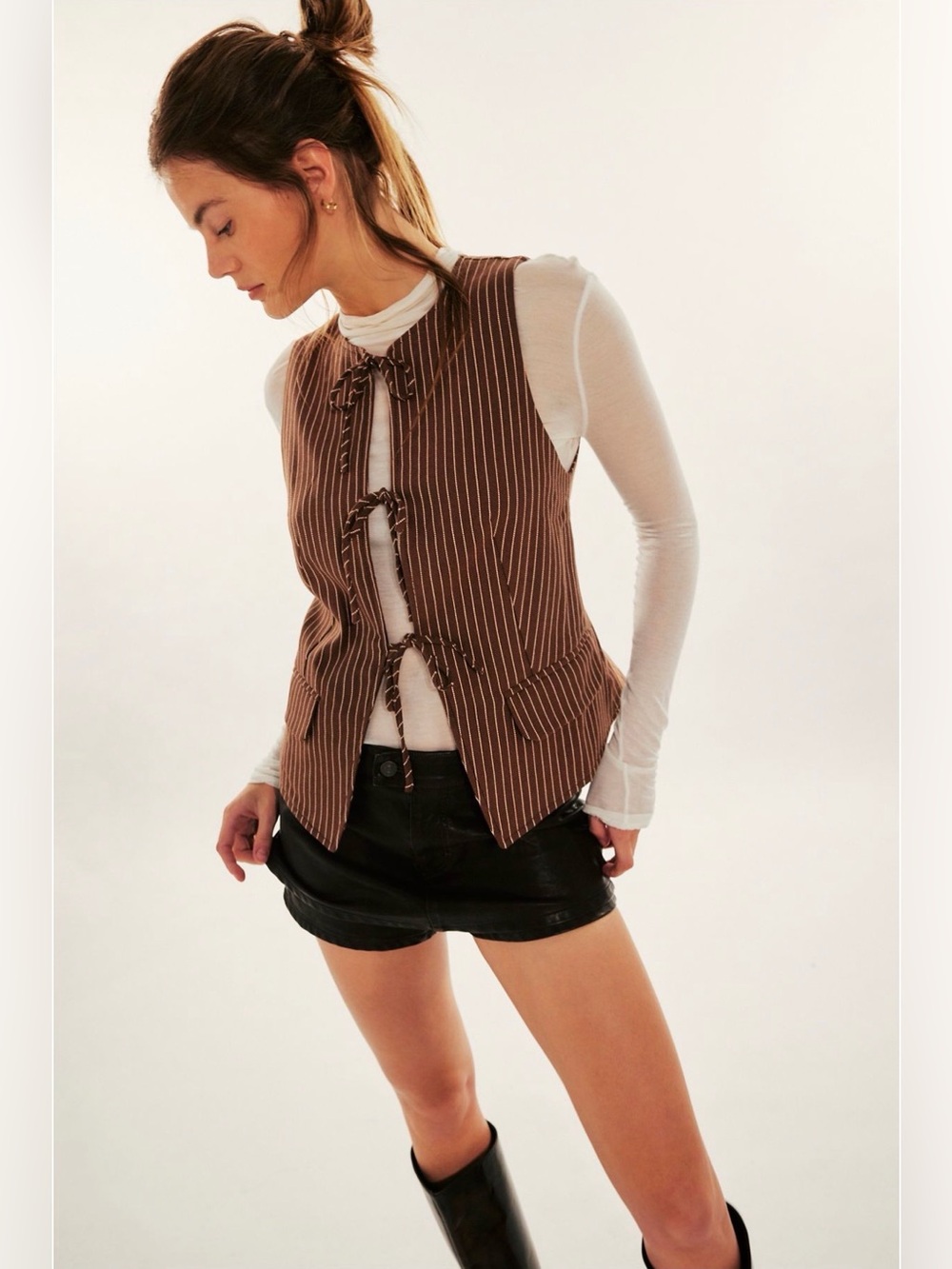 Free People NWT Celia Pinstripe Vest 
medium